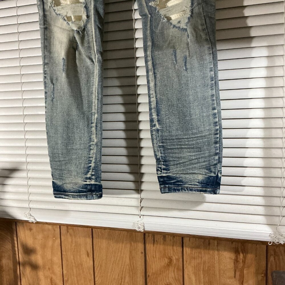 Light blue Amiri jeans "Cloud Patchwork" - image 5